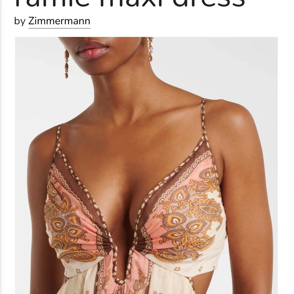 Zimmermann Cream and Brown Paisley Maxi dress - Picture 4 of 9